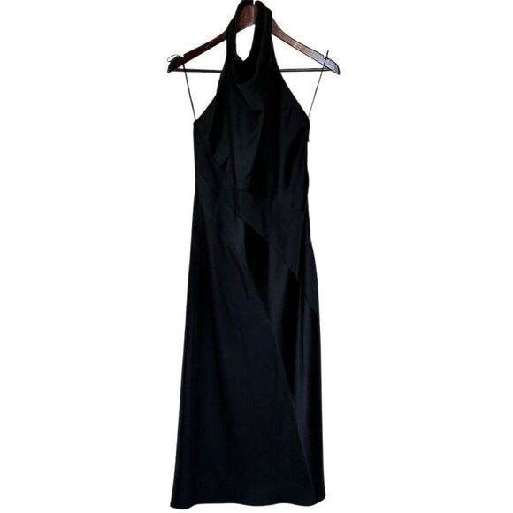 Halston Women's Black Midi Dress Size‎ 6 - Picture 1 of 9